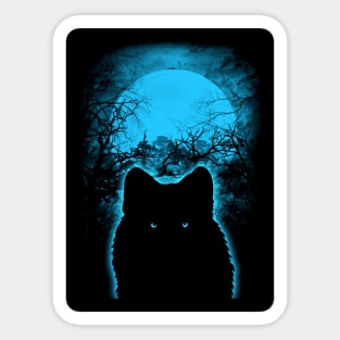 silhouette dark cat Sticker